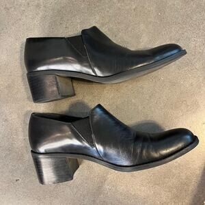 Nicole Martini Black Leather ankle slip on boot womens size 9 shoes